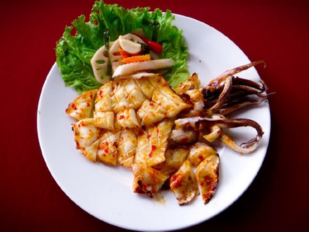 Mực lá nướng muối ớt