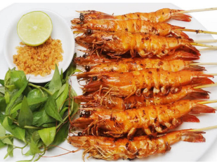 Tôm thẻ nướng mọi