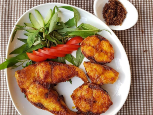 Cá bóp nướng mọi